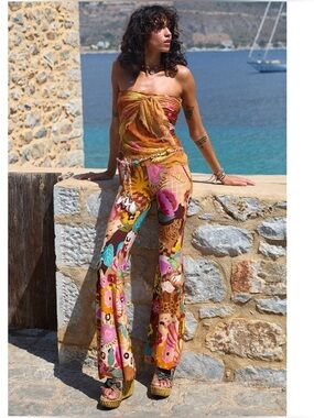 Spell Women's Birth of Venus Bell Bottom Pants Boho Caramel S